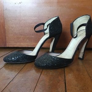 Marc by Marc Jacobs Black Glitter Heels